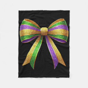 Cute Mardi Gras Fat Coquette Bow Tuesday Kids Girl Fleece Blanket