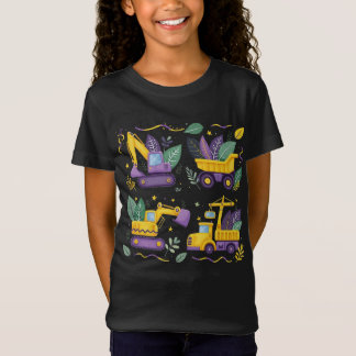 Cute Mardi Gras Kids Construction Truck Baby Boys T-Shirt
