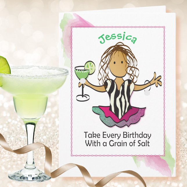 Cute Margarita Ethnic Female Cartoon Birthday   Card (Creator Uploaded)