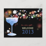 Cute Margarita Glass New Years Eve Party Postcards at Zazzle
