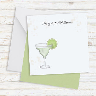 Cute Margaritas Personalized Cocktail Note Card