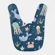 Cute Marine Life Seamless Pattern