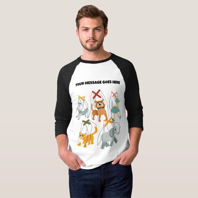 Cute Marionette Puppets Puppeteers Personalized T-Shirt (Front Full)