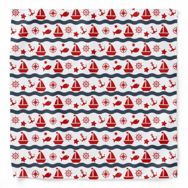 Cute Maritime Pattern Bandana (Front)