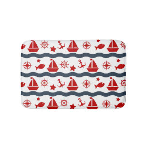 Cute Maritime Pattern Bathroom Mat