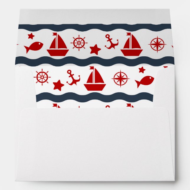 Cute Maritime Pattern Envelope (Back (Bottom))
