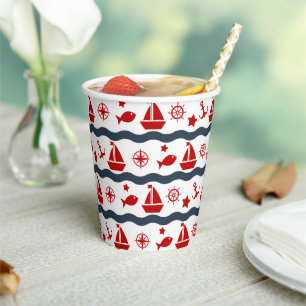 Cute Maritime Pattern Paper Cups