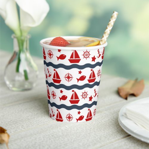 Cute Maritime Pattern Paper Cups