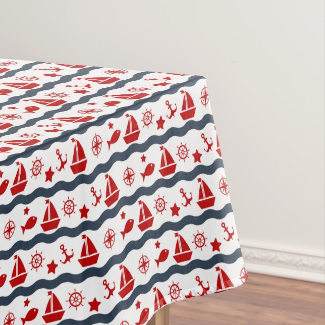 Cute Maritime Pattern Tablecloth (In Situ)
