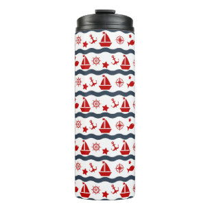 Cute Maritime Pattern Thermal Tumbler