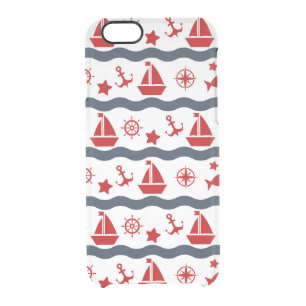 Cute Maritime Pattern Clear iPhone 6/6S Case
