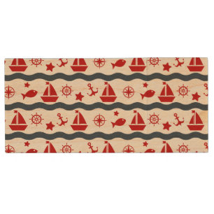 Cute Maritime Pattern Wood Flash Drive