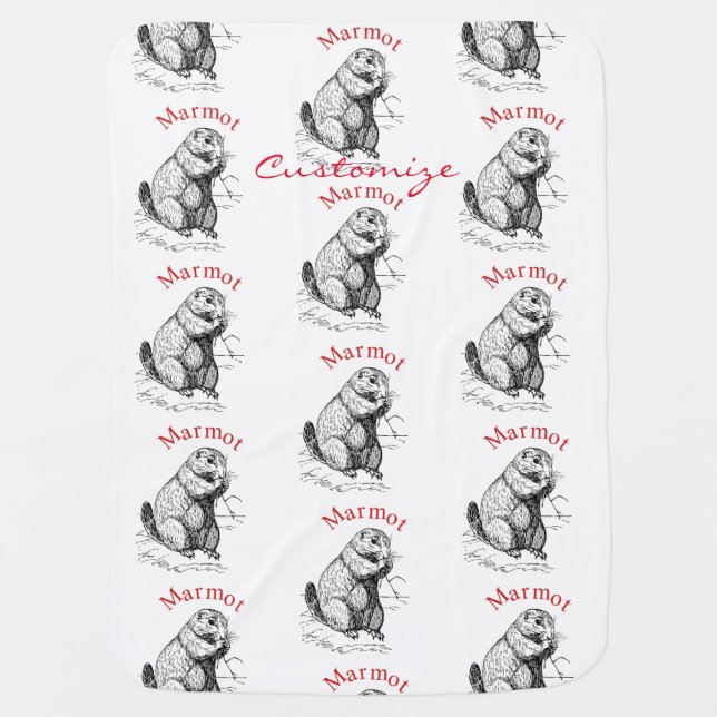 Cute Marmot Animal Thunder_Cove Baby Blanket (Front)