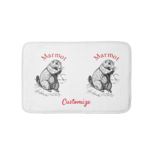 Cute Marmot Animal Thunder_Cove Bath Mat
