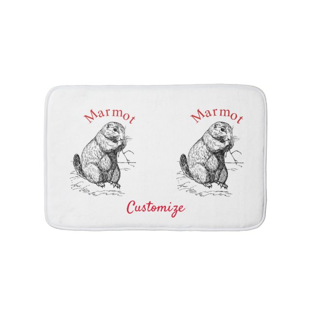 Cute Marmot Animal Thunder_Cove Bath Mat (Front)