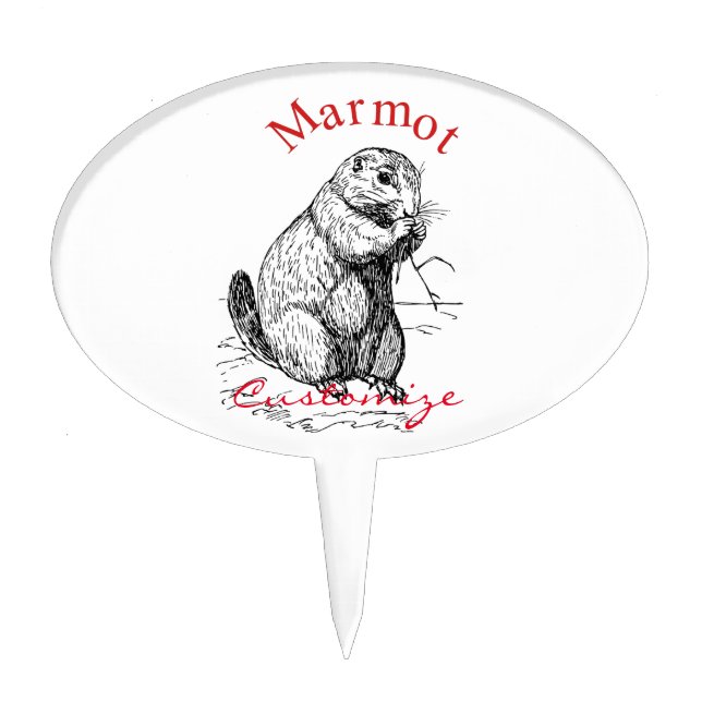 Cute Marmot Animal Thunder_Cove Cake Topper (Front)