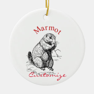 Cute Marmot Animal Thunder_Cove Ceramic Ornament