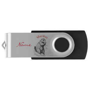 Cute Marmot Animal Thunder_Cove Flash Drive