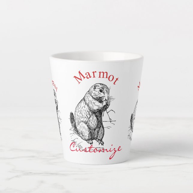 Cute Marmot Animal Thunder_Cove Latte Mug (Front)