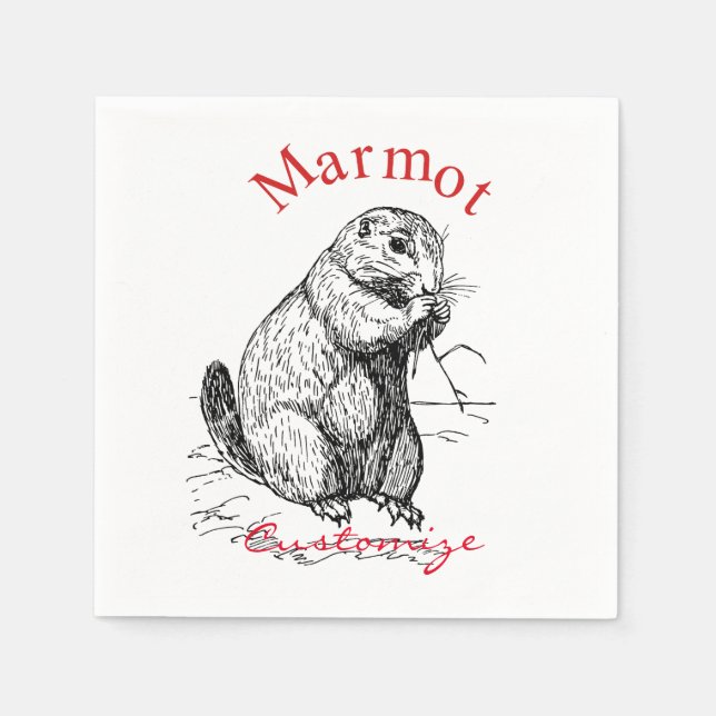 Cute Marmot Animal Thunder_Cove Napkins (Front)