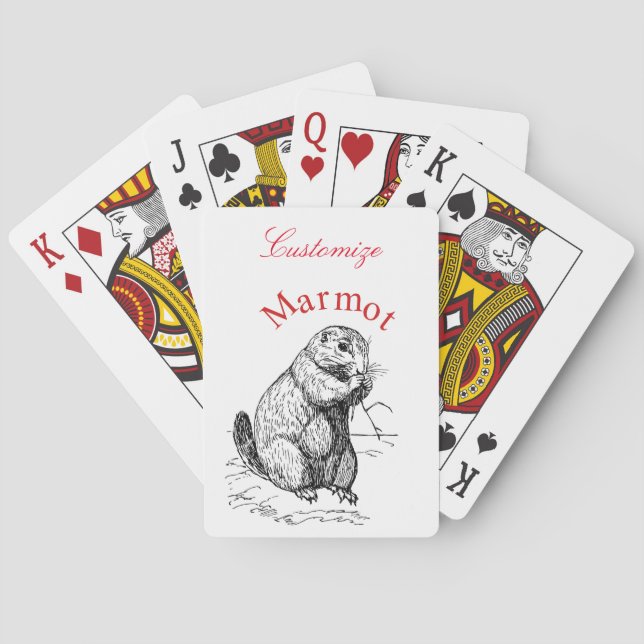 Cute Marmot Animal Thunder_Cove Poker Cards (Back)