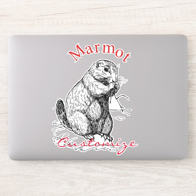 Cute Marmot Animal Thunder_Cove Sticker (Computer)