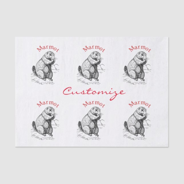 Cute Marmot Animal Thunder_Cove Tissue Paper (Front)
