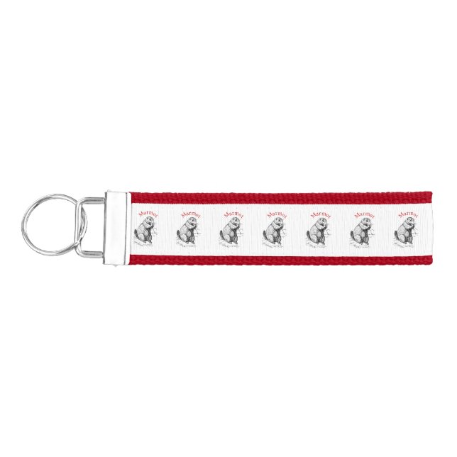 Cute Marmot Animal Thunder_Cove Wrist Keychain (Keys on Left)