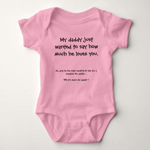 Cute Marriage Proposal Baby Bodysuit