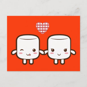 Cute Marshmallow couple Postcard