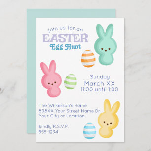Cute Marshmallow Easter Egg Hunt Invitation