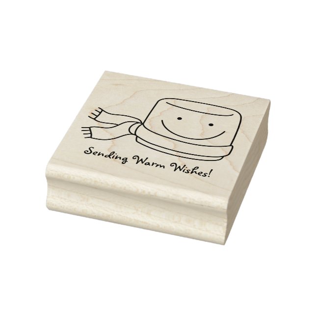 Cute Marshmallow Holiday or Christmas Rubber Stamp (Stamp)