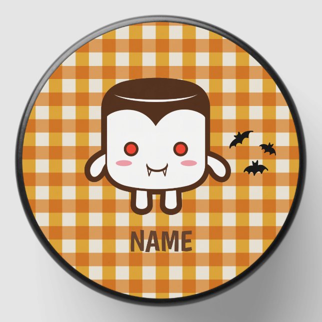 Cute marshmallow vampire mini candle favors (Front)