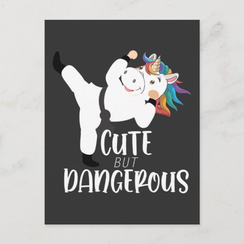 Cute Martial Arts Dangerous Unicorn Karate Postcard
