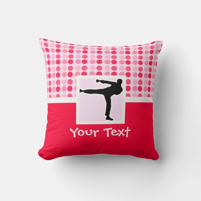 Cute Martial Arts Throw Pillow (Front)