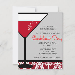Cute Martini Bachelorette Party Invitation