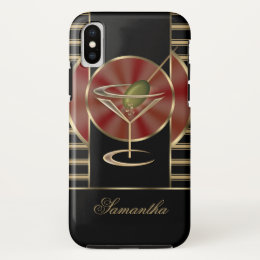 Cute Martini Cocktail Personalized iPhone X Case