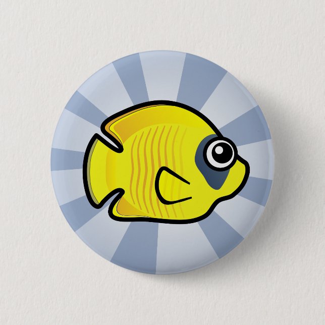 Cute Masked Butterflyfish Button (Front)