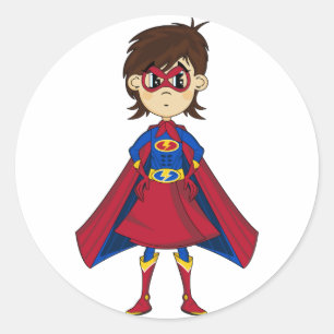 Cute Masked Superhero Girl Sticker