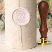 Cute Mason Jar Hearts Couple's Wedding Monogram Wax Seal Stamp (Insitu (Parchment))