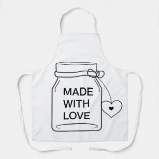 Cute Mason Jar Made with Love Kitchen Apron