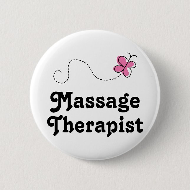 Cute Massage Therapist Button (Front)