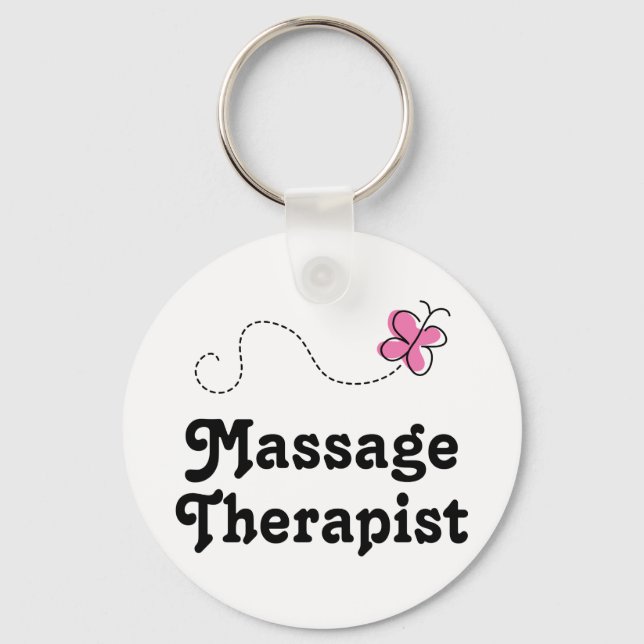Cute Massage Therapist Keychain (Front)