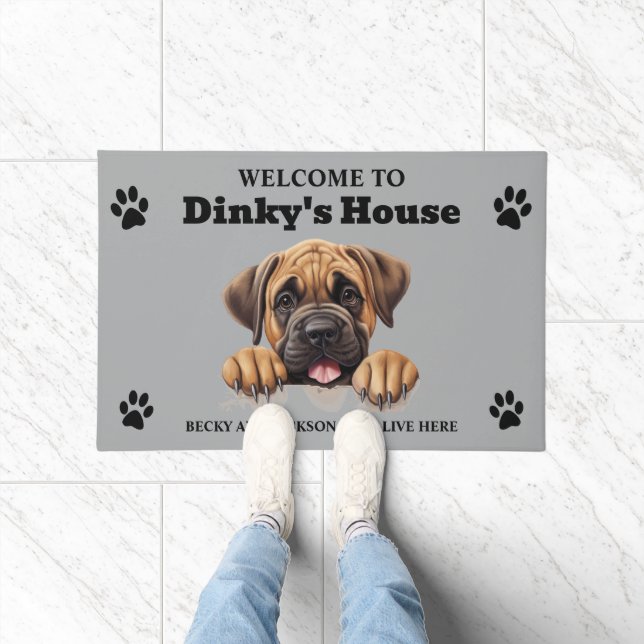 Cute Mastiff Dog Photo Doormat (Indoor)