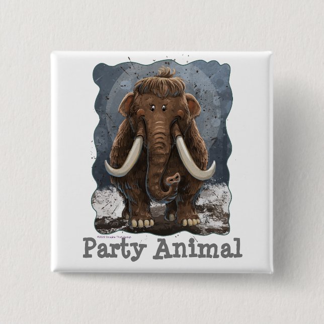 Cute Mastodon Button (Front)