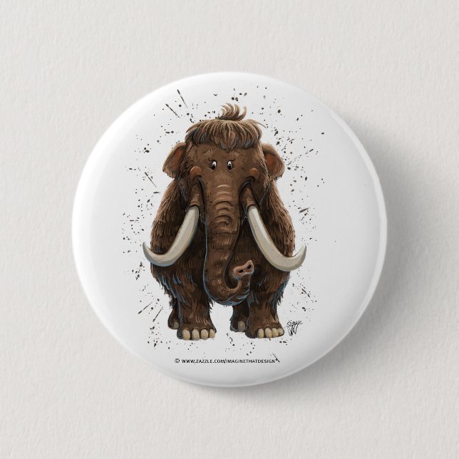 Cute Mastodon Button (Front)