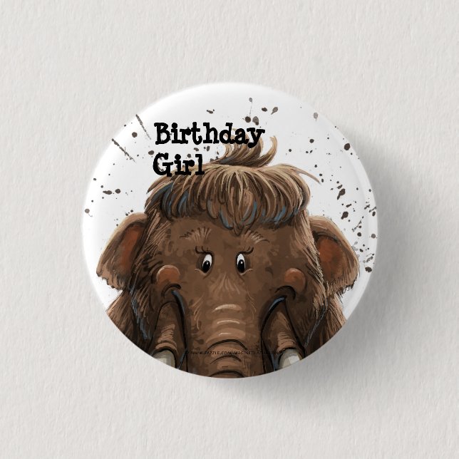 Cute Mastodon Button (Front)