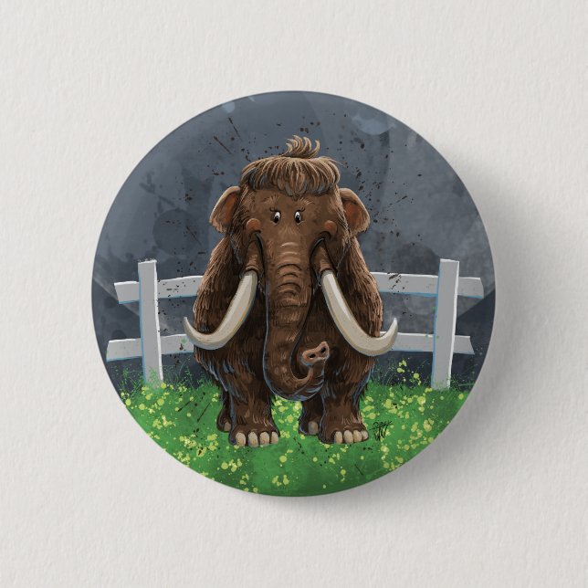 Cute Mastodon Button (Front)