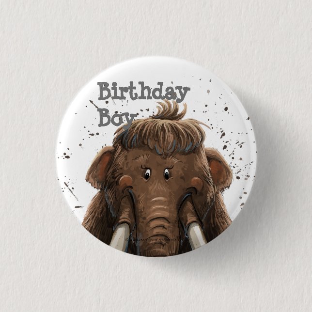 Cute Mastodon Button (Front)