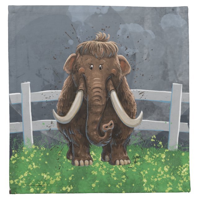Cute Mastodon Cloth Napkin (Front)